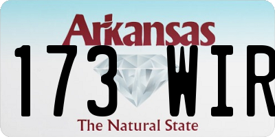 AR license plate 173WIR