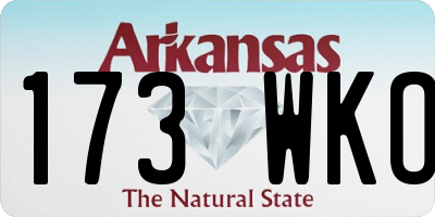 AR license plate 173WKO