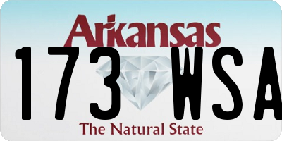 AR license plate 173WSA