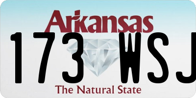 AR license plate 173WSJ
