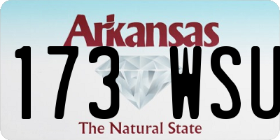 AR license plate 173WSU