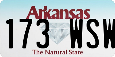 AR license plate 173WSW