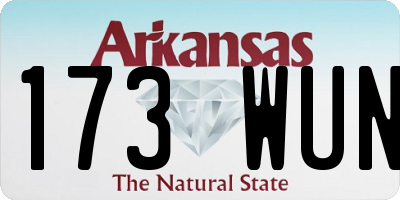 AR license plate 173WUN