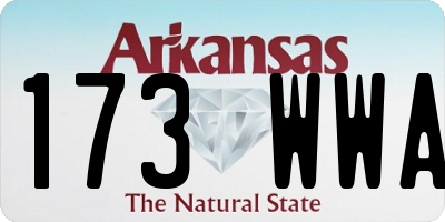 AR license plate 173WWA