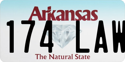 AR license plate 174LAW