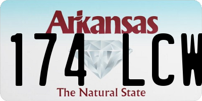 AR license plate 174LCW