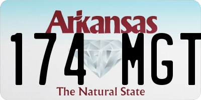 AR license plate 174MGT