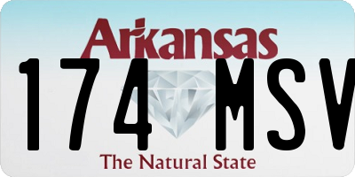 AR license plate 174MSV