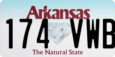 AR license plate 174VWB