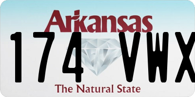 AR license plate 174VWX