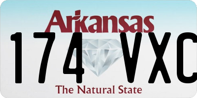 AR license plate 174VXC