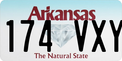 AR license plate 174VXY