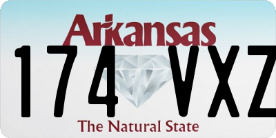 AR license plate 174VXZ