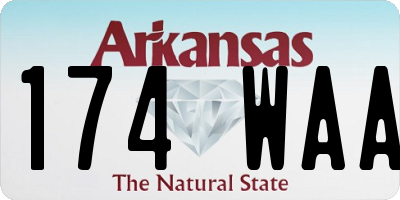 AR license plate 174WAA