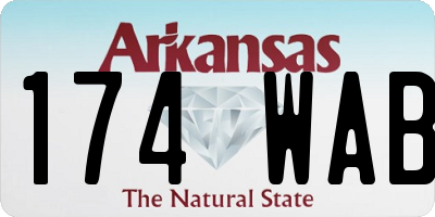 AR license plate 174WAB