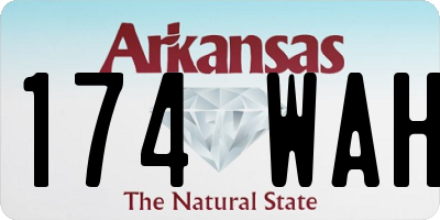 AR license plate 174WAH
