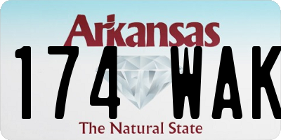 AR license plate 174WAK