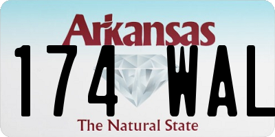 AR license plate 174WAL