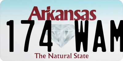 AR license plate 174WAM