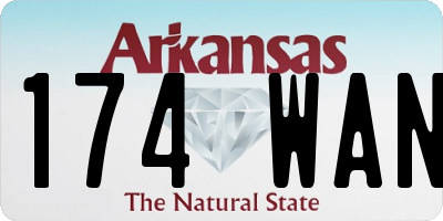 AR license plate 174WAN