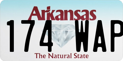 AR license plate 174WAP