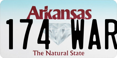 AR license plate 174WAR