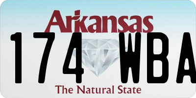 AR license plate 174WBA