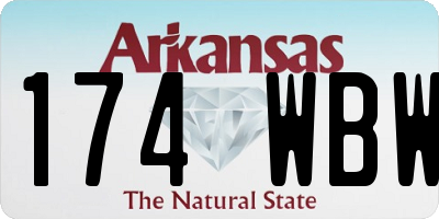 AR license plate 174WBW