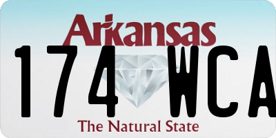 AR license plate 174WCA