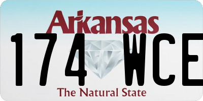 AR license plate 174WCE