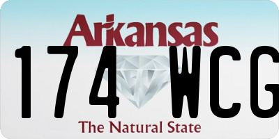 AR license plate 174WCG