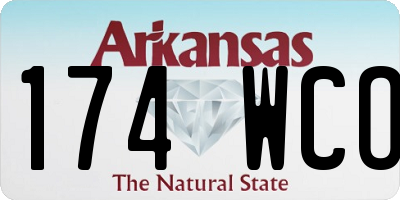 AR license plate 174WCO