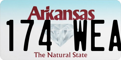 AR license plate 174WEA