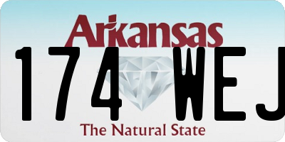 AR license plate 174WEJ