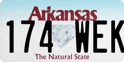 AR license plate 174WEK