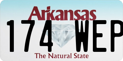 AR license plate 174WEP