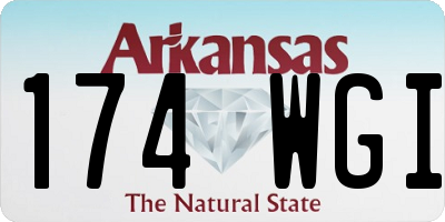 AR license plate 174WGI