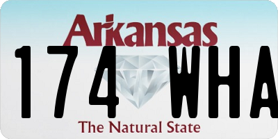 AR license plate 174WHA