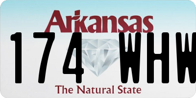 AR license plate 174WHW