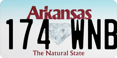 AR license plate 174WNB