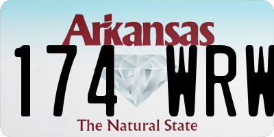 AR license plate 174WRW