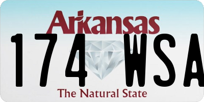 AR license plate 174WSA