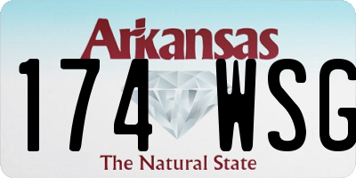 AR license plate 174WSG