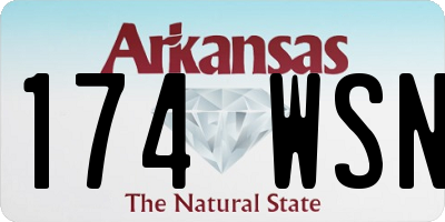 AR license plate 174WSN