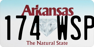 AR license plate 174WSP