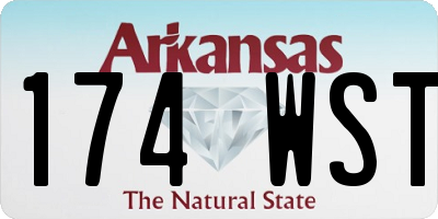 AR license plate 174WST