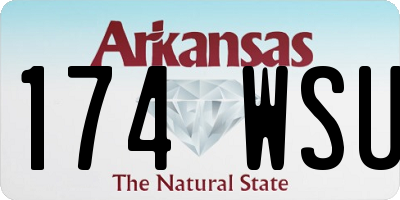 AR license plate 174WSU