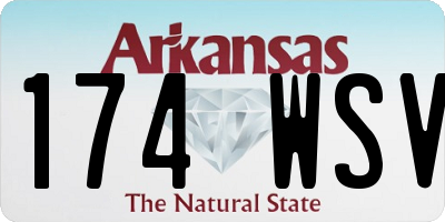 AR license plate 174WSV