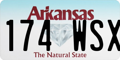 AR license plate 174WSX