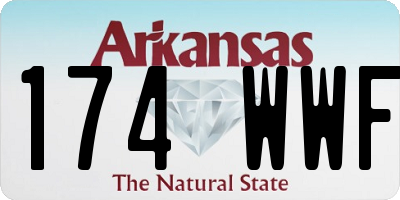 AR license plate 174WWF